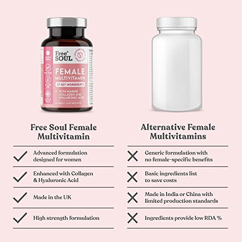 Free Soul Women's Multivitamins with Collagen & Hyaluronic Acid
