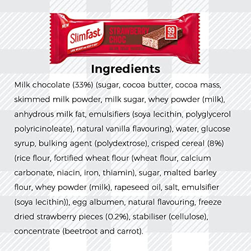 Slim Fast Strawberry Choc Snack Bar - Delicious 99Kcal Treat!