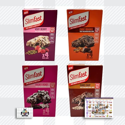 16x60g Slim Fast Meal Bars Bundle + Free Fridge Magnet