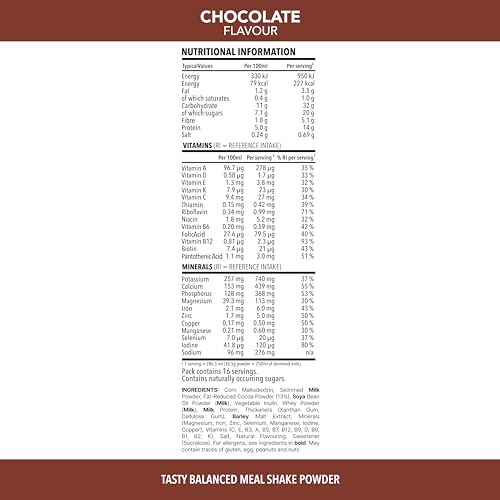 SlimFast Balanced Meal Shake, Chocolate Flavour, 16 Servings