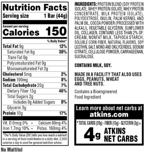 Atkins Caramel Double Chocolate Crunch Protein Bar - Keto-Friendly