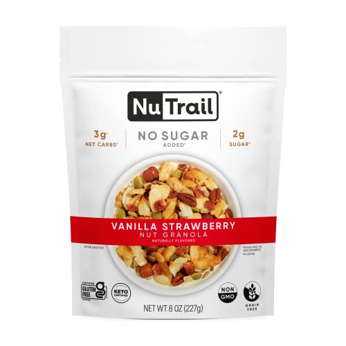 Vanilla Strawberry Keto Granola Cereal - Healthy Breakfast