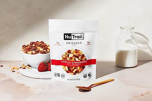 Vanilla Strawberry Keto Granola Cereal - Healthy Breakfast