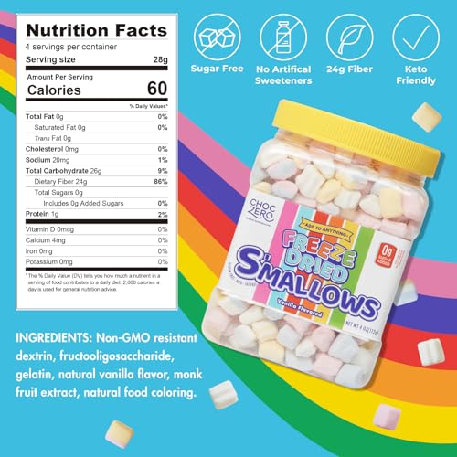 Sugar-Free Freeze Dried Marshmallow Bits - Keto-Friendly 4oz