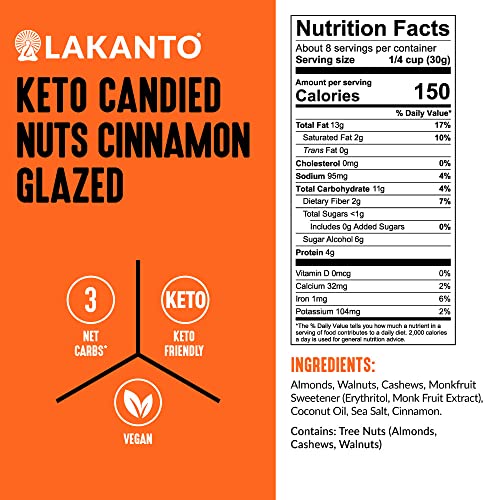 Lakanto Keto Cinnamon Glazed Mixed Candied Nuts