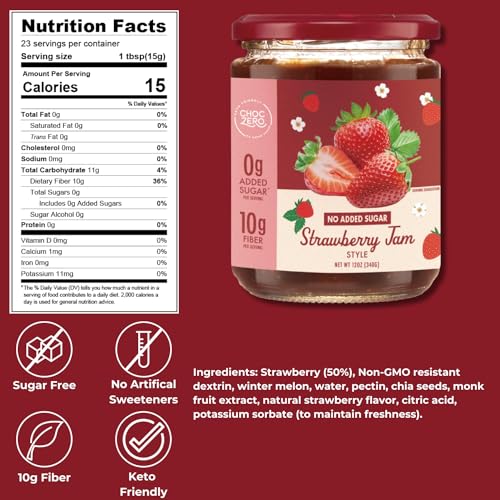 Keto Strawberry Jam Preserves - No Added Sugar