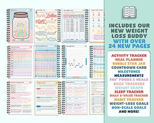Blue Calorie Counting Diet Journal with Stickers