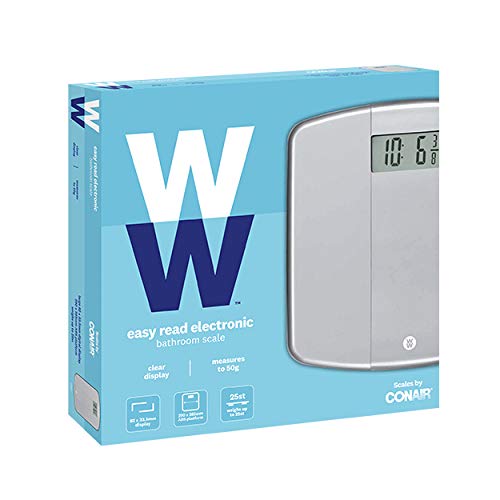 WW Easy Read Precision Electronic Bathroom Scale, Silver