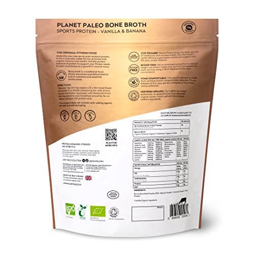 Organic Bone Broth Protein Powder - Vanilla & Banana | High Protein for Weight Loss
