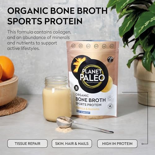 Organic Bone Broth Protein Powder - Vanilla & Banana | High Protein for Weight Loss
