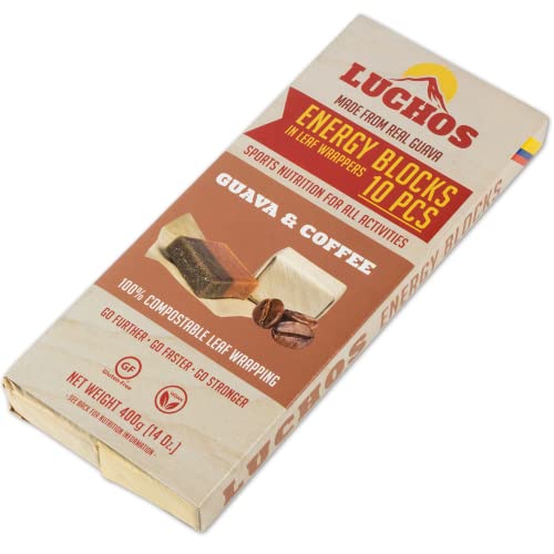 LUCHOS Natural Energy Bars - Coffee, 10 Pack | High Carb Bars for Weight Loss | Vegan & Gluten Free