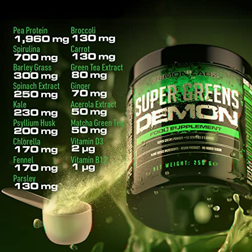 Natural Super Greens Powder - Vegan & Vegetarian (250g)