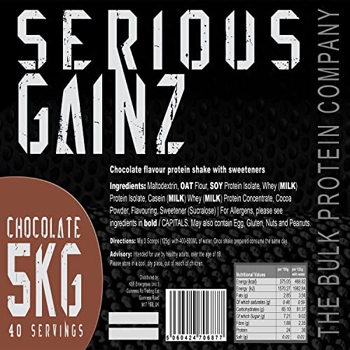 Bulk Protein Co. SERIOUS GAINZ - Whey Protein Chocolate, 5kg