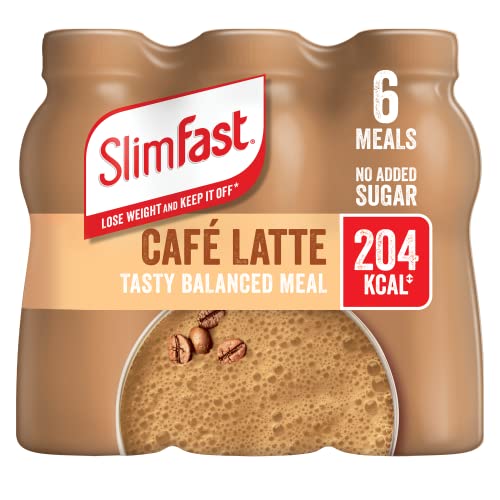 SlimFast Protein Shake, Cafe Latte Flavor, 6 Pack