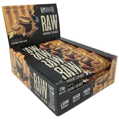 Warrior Chocolate Peanut Butter Protein Flapjack Bars (Pack of 12)
