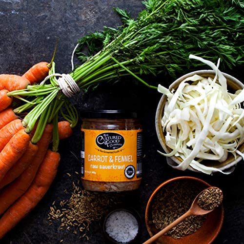 Bio Sauerkraut with Carrot & Fennel Seeds - 2 Pack: Raw Fermented, Vegan