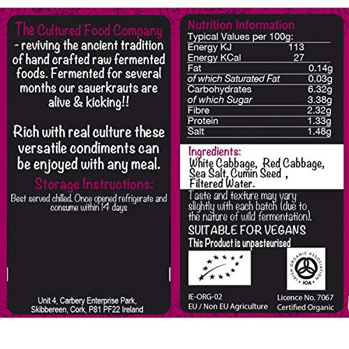 Ruby Red Sauerkraut - Traditionally Fermented by The Cultured Food Company