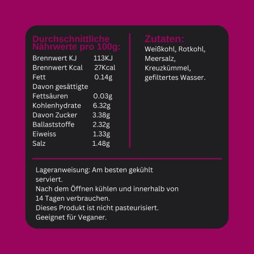 Ruby Red Sauerkraut - Traditionally Fermented by The Cultured Food Company
