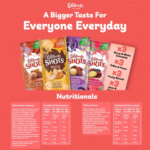 Whitworths SHOTS: Yummy Healthy Snack Pack | Vegetarian | 3 Flavours