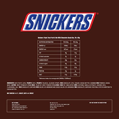 Snickers Triple Treat Fruit & Nut Chocolate Bars