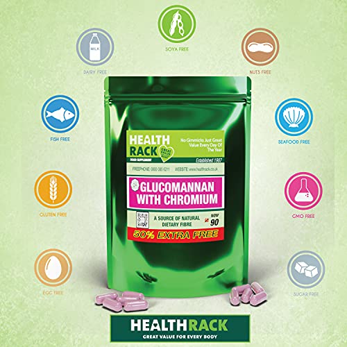 Glucomannan Konjac & Chromium Complex | Appetite Suppressant | 90 Capsules