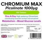 Chromium 1000mcg Picolinate - 120 Tablets | Detox, Metabolism
