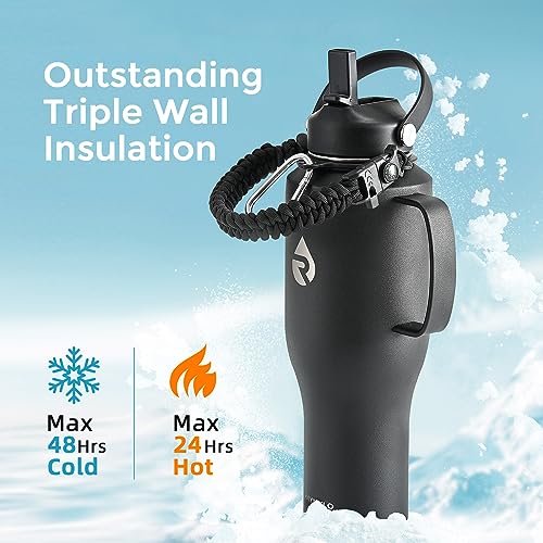 40oz Insulated Stainless Steel Water Bottle with Handle
