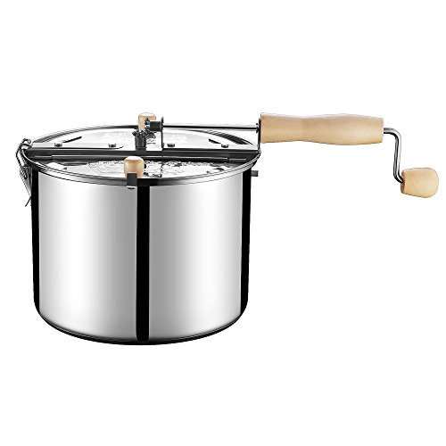 Stainless Steel 6-Quart Popcorn Popper - Silver