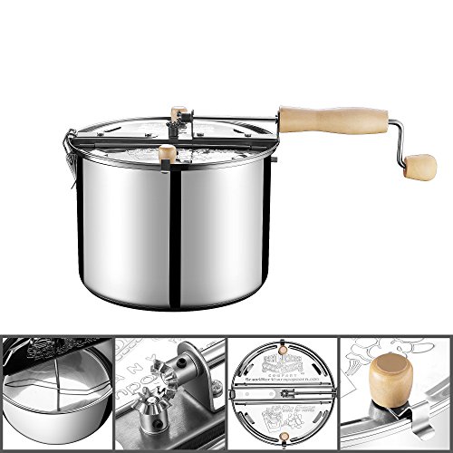 Stainless Steel 6-Quart Popcorn Popper - Silver