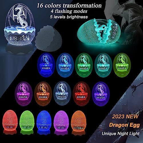 Dragon Egg Alarm Clock/Night Light/White Noise/Bluetooth Speaker