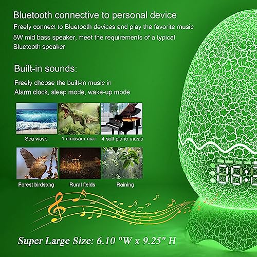 Dragon Egg Alarm Clock/Night Light/White Noise/Bluetooth Speaker