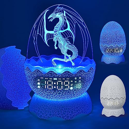 Dragon Egg Alarm Clock/Night Light/White Noise/Bluetooth Speaker