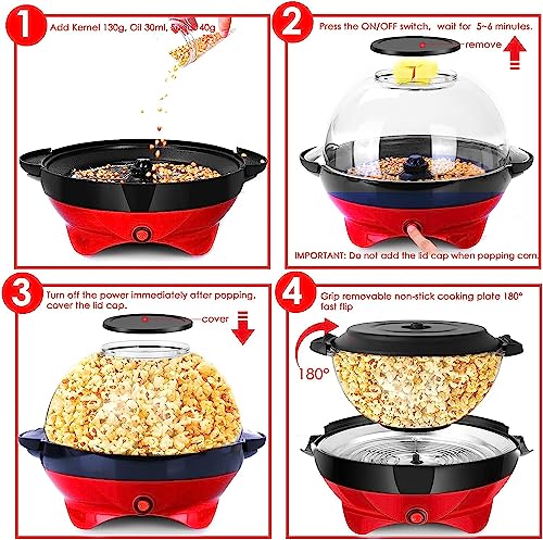 TLGREEN 6 Quart Electric Popcorn Maker Machine