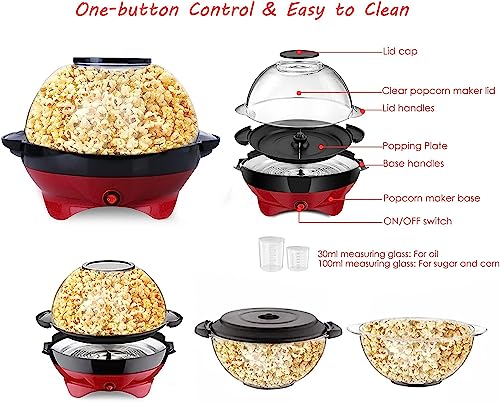TLGREEN 6 Quart Electric Popcorn Maker Machine