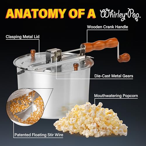 Whirley Pop Stovetop Popcorn Maker – 6 Quart