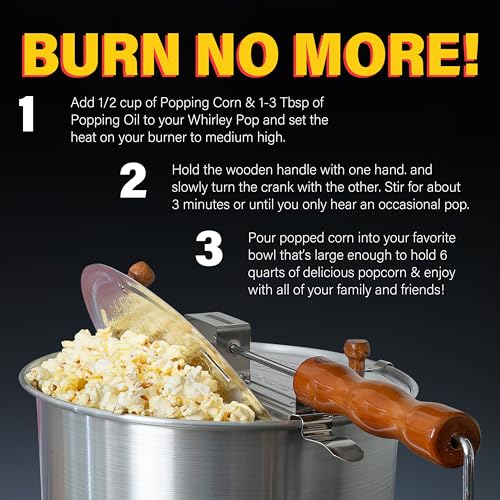 Whirley Pop Stovetop Popcorn Maker – 6 Quart