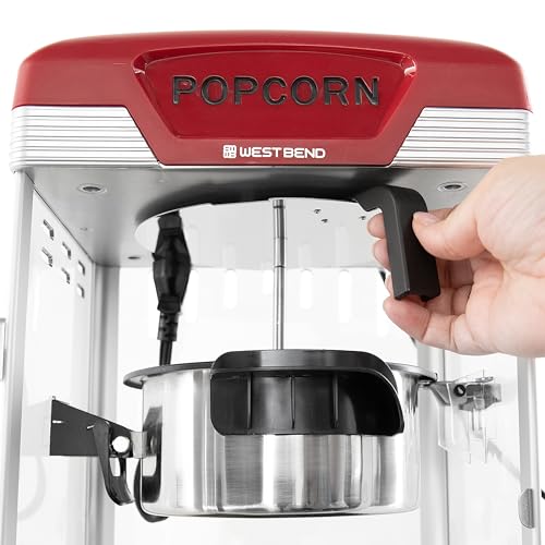 Gourmet Popcorn Maker with Nonstick Kettle - Red
