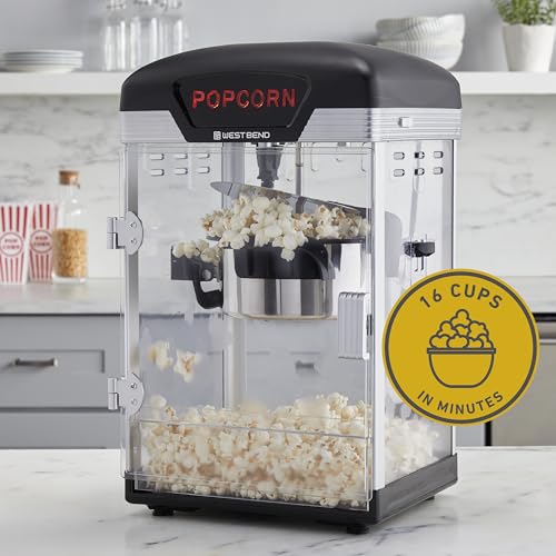 West Bend Stir Crazy Gourmet Popcorn Maker, Black