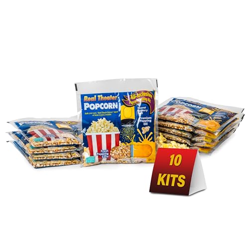 Theater-Style Popcorn Kits - 10 Pre-Portioned Packs