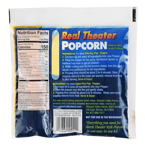 Theater-Style Popcorn Kits - 10 Pre-Portioned Packs