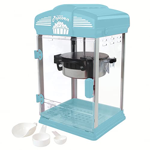 Blue Movie Theater Popcorn Popper with Measuring Tool