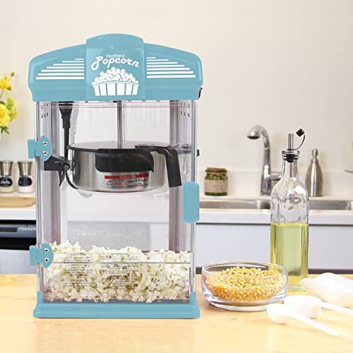 Blue Movie Theater Popcorn Popper with Measuring Tool