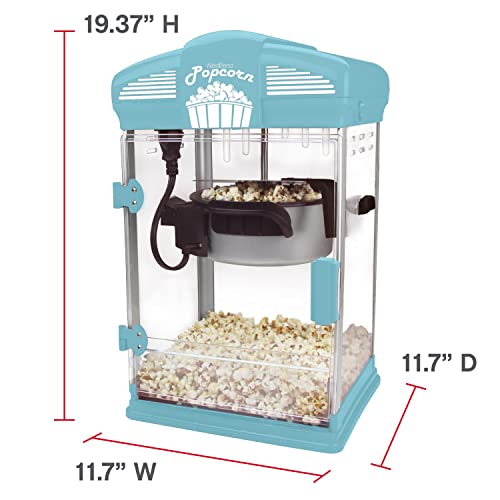 Blue Movie Theater Popcorn Popper with Measuring Tool