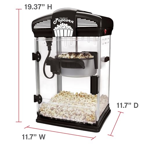 Gourmet Popcorn Maker with Nonstick Kettle, Black
