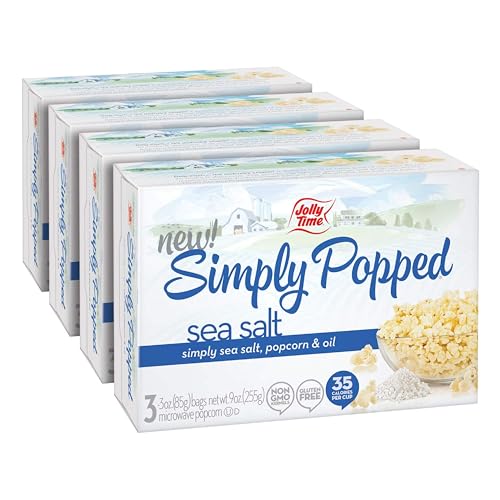 Simply Popped Vegan Sea Salt Microwave Popcorn 12-Pack