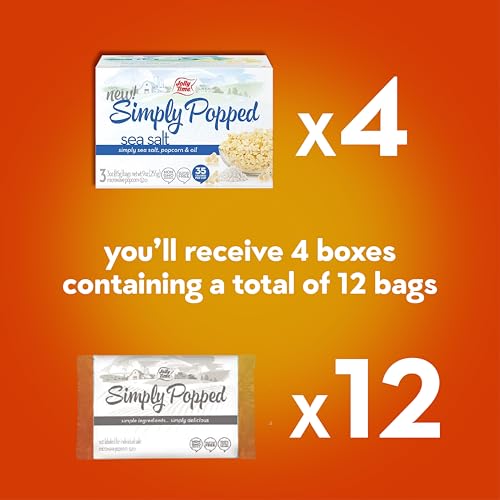 Simply Popped Vegan Sea Salt Microwave Popcorn 12-Pack