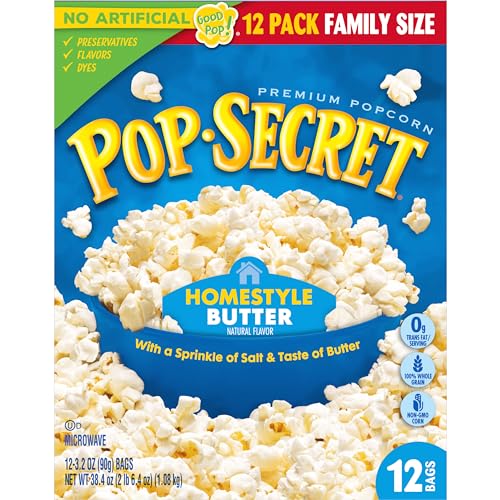 Homestyle Butter Microwave Popcorn Sharing Bags - 12ct