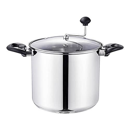 Stainless Steel Stovetop Popcorn Popper with Stirring Rod