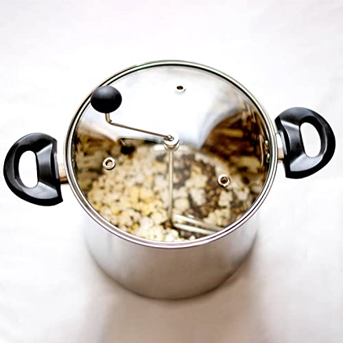 Stainless Steel Stovetop Popcorn Popper with Stirring Rod