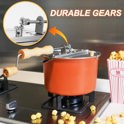 6-Quart Spinner Stovetop Popcorn Popper - Orange